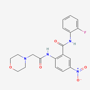 molecular formula C19H19FN4O5 B4074100 N-(2-fluorophenyl)-2-[(2-morpholin-4-ylacetyl)amino]-5-nitrobenzamide 
