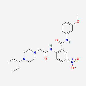 molecular formula C25H33N5O5 B4074162 N-(3-methoxyphenyl)-5-nitro-2-[[2-(4-pentan-3-ylpiperazin-1-yl)acetyl]amino]benzamide 