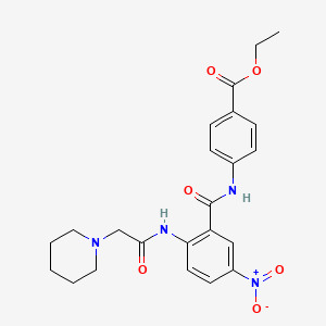 molecular formula C23H26N4O6 B4074181 Ethyl 4-[[5-nitro-2-[(2-piperidin-1-ylacetyl)amino]benzoyl]amino]benzoate 