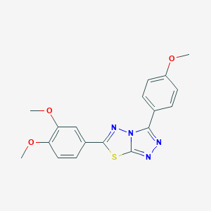 molecular formula C18H16N4O3S B407428 6-(3,4-Dimethoxyphenyl)-3-(4-methoxyphenyl)[1,2,4]triazolo[3,4-b][1,3,4]thiadiazole CAS No. 305336-72-5