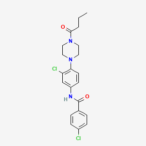 molecular formula C21H23Cl2N3O2 B4074333 N-[4-(4-butanoylpiperazin-1-yl)-3-chlorophenyl]-4-chlorobenzamide 