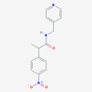 molecular formula C15H15N3O3 B4074359 2-(4-nitrophenyl)-N-(pyridin-4-ylmethyl)propanamide 