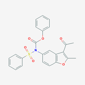 molecular formula C24H19NO6S B407439 phenyl N-(3-acetyl-2-methyl-1-benzofuran-5-yl)-N-(benzenesulfonyl)carbamate 
