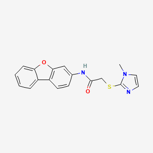 molecular formula C18H15N3O2S B4074477 N-dibenzofuran-3-yl-2-(1-methylimidazol-2-yl)sulfanylacetamide 