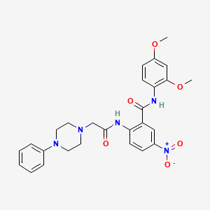 molecular formula C27H29N5O6 B4074506 N-(2,4-dimethoxyphenyl)-5-nitro-2-[[2-(4-phenylpiperazin-1-yl)acetyl]amino]benzamide 