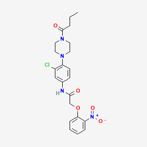 molecular formula C22H25ClN4O5 B4074676 N-[4-(4-butanoylpiperazin-1-yl)-3-chlorophenyl]-2-(2-nitrophenoxy)acetamide 