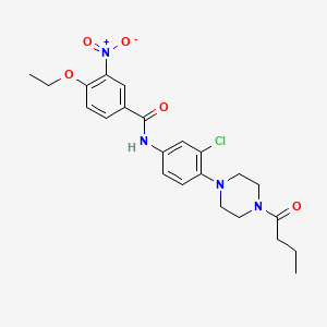 molecular formula C23H27ClN4O5 B4075032 N-[4-(4-butanoylpiperazin-1-yl)-3-chlorophenyl]-4-ethoxy-3-nitrobenzamide 