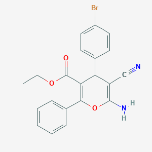 B407509 ethyl 6-amino-4-(4-bromophenyl)-5-cyano-2-phenyl-4H-pyran-3-carboxylate CAS No. 327101-09-7