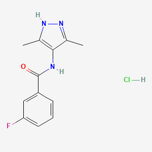 molecular formula C12H13ClFN3O B4075097 N-(3,5-dimethyl-1H-pyrazol-4-yl)-3-fluorobenzamide;hydrochloride 