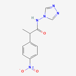 molecular formula C11H11N5O3 B4075100 2-(4-nitrophenyl)-N-(1,2,4-triazol-4-yl)propanamide 
