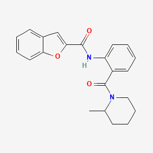 molecular formula C22H22N2O3 B4075159 N-[2-(2-methylpiperidine-1-carbonyl)phenyl]-1-benzofuran-2-carboxamide 