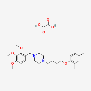 molecular formula C28H40N2O8 B4075198 1-[4-(2,4-Dimethylphenoxy)butyl]-4-[(2,3,4-trimethoxyphenyl)methyl]piperazine;oxalic acid 