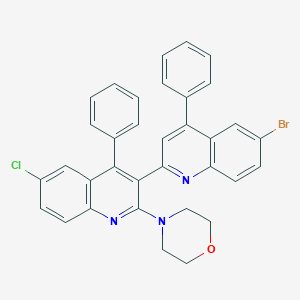 molecular formula C34H25BrClN3O B407520 6'-bromo-6-chloro-2-morpholin-4-yl-4,4'-biphenyl-3,2'-biquinoline 