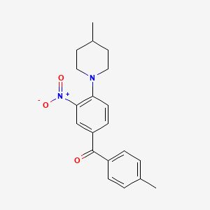 molecular formula C20H22N2O3 B4075211 (4-Methylphenyl)-[4-(4-methylpiperidin-1-yl)-3-nitrophenyl]methanone 