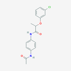 molecular formula C17H17ClN2O3 B4075241 N-(4-acetamidophenyl)-2-(3-chlorophenoxy)propanamide 