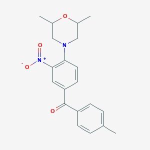 molecular formula C20H22N2O4 B4075276 [4-(2,6-Dimethylmorpholin-4-yl)-3-nitrophenyl]-(4-methylphenyl)methanone 