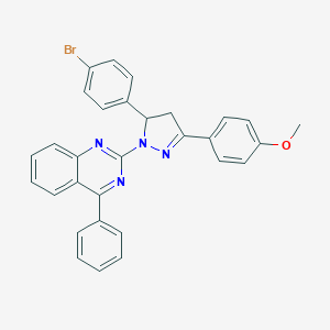 molecular formula C30H23BrN4O B407529 2-{5-(4-bromophenyl)-3-[4-(methyloxy)phenyl]-4,5-dihydro-1H-pyrazol-1-yl}-4-phenylquinazoline CAS No. 313397-98-7
