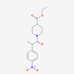 molecular formula C17H22N2O5 B4075361 ethyl 1-[2-(4-nitrophenyl)propanoyl]-4-piperidinecarboxylate 