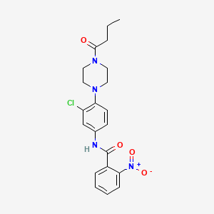 molecular formula C21H23ClN4O4 B4075365 N-[4-(4-butanoylpiperazin-1-yl)-3-chlorophenyl]-2-nitrobenzamide 