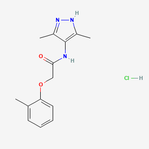 molecular formula C14H18ClN3O2 B4075406 N-(3,5-dimethyl-1H-pyrazol-4-yl)-2-(2-methylphenoxy)acetamide;hydrochloride 