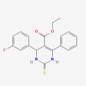 molecular formula C19H17FN2O2S B4075460 ethyl 4-(3-fluorophenyl)-6-phenyl-2-sulfanylidene-3,4-dihydro-1H-pyrimidine-5-carboxylate 