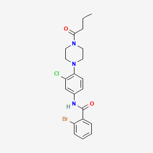 molecular formula C21H23BrClN3O2 B4075478 2-bromo-N-[4-(4-butanoylpiperazin-1-yl)-3-chlorophenyl]benzamide 