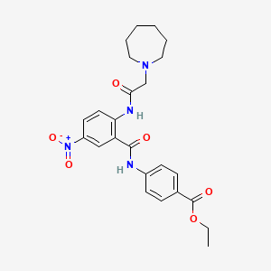 molecular formula C24H28N4O6 B4075525 Ethyl 4-[[2-[[2-(azepan-1-yl)acetyl]amino]-5-nitrobenzoyl]amino]benzoate 