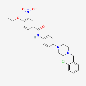 molecular formula C26H27ClN4O4 B4075559 N-{4-[4-(2-chlorobenzyl)piperazin-1-yl]phenyl}-4-ethoxy-3-nitrobenzamide 