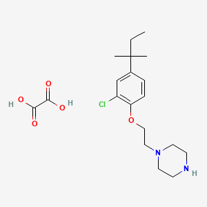 molecular formula C19H29ClN2O5 B4075648 1-[2-[2-Chloro-4-(2-methylbutan-2-yl)phenoxy]ethyl]piperazine;oxalic acid 