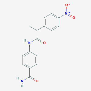 molecular formula C16H15N3O4 B4075670 4-[2-(4-Nitrophenyl)propanoylamino]benzamide 