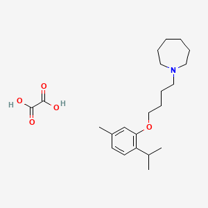 molecular formula C22H35NO5 B4075690 1-[4-(5-Methyl-2-propan-2-ylphenoxy)butyl]azepane;oxalic acid 