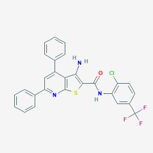 molecular formula C27H17ClF3N3OS B407574 3-amino-N-[2-chloro-5-(trifluoromethyl)phenyl]-4,6-diphenylthieno[2,3-b]pyridine-2-carboxamide 