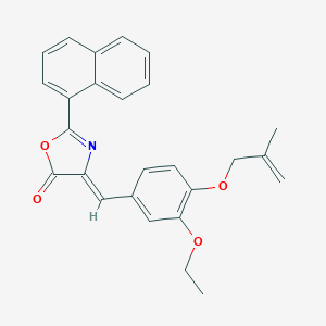 molecular formula C26H23NO4 B407578 4-{3-ethoxy-4-[(2-methyl-2-propenyl)oxy]benzylidene}-2-(1-naphthyl)-1,3-oxazol-5(4H)-one 