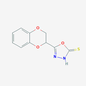molecular formula C10H8N2O3S B040758 5-(2,3-Dihydro-1,4-benzodioxin-2-yl)-1,3,4-oxadiazole-2-thiol CAS No. 120423-45-2