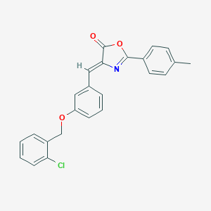 molecular formula C24H18ClNO3 B407587 4-{3-[(2-chlorobenzyl)oxy]benzylidene}-2-(4-methylphenyl)-1,3-oxazol-5(4H)-one 