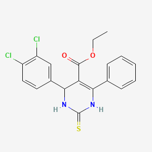 molecular formula C19H16Cl2N2O2S B4075953 ethyl 4-(3,4-dichlorophenyl)-6-phenyl-2-sulfanylidene-3,4-dihydro-1H-pyrimidine-5-carboxylate 