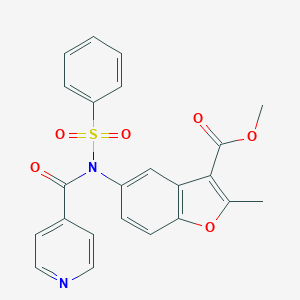molecular formula C23H18N2O6S B407630 Methyl 5-[isonicotinoyl(phenylsulfonyl)amino]-2-methyl-1-benzofuran-3-carboxylate CAS No. 313393-99-6