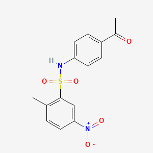 molecular formula C15H14N2O5S B4076315 Benzenesulfonamide, N-(4-acetylphenyl)-2-methyl-5-nitro- CAS No. 106240-10-2