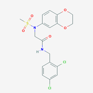 molecular formula C18H18Cl2N2O5S B4076330 N-(2,4-dichlorobenzyl)-N~2~-(2,3-dihydro-1,4-benzodioxin-6-yl)-N~2~-(methylsulfonyl)glycinamide 