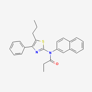 molecular formula C25H24N2OS B4076345 N-naphthalen-2-yl-N-(4-phenyl-5-propyl-1,3-thiazol-2-yl)propanamide 