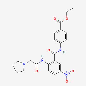 molecular formula C22H24N4O6 B4076439 Ethyl 4-[[5-nitro-2-[(2-pyrrolidin-1-ylacetyl)amino]benzoyl]amino]benzoate 