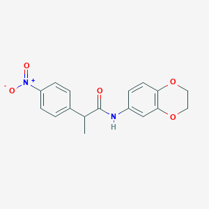 molecular formula C17H16N2O5 B4076481 N-(2,3-dihydro-1,4-benzodioxin-6-yl)-2-(4-nitrophenyl)propanamide 