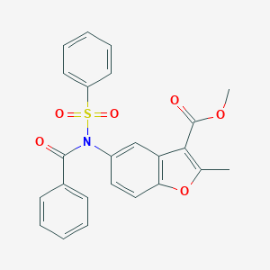 molecular formula C24H19NO6S B407653 Methyl 5-[benzoyl(phenylsulfonyl)amino]-2-methyl-1-benzofuran-3-carboxylate 