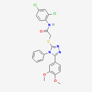 molecular formula C24H20Cl2N4O3S B4076558 N-(2,4-dichlorophenyl)-2-[[5-(3,4-dimethoxyphenyl)-4-phenyl-1,2,4-triazol-3-yl]sulfanyl]acetamide 