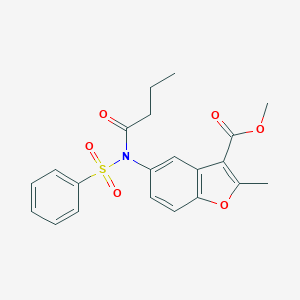 molecular formula C21H21NO6S B407656 Methyl 5-[butyryl(phenylsulfonyl)amino]-2-methyl-1-benzofuran-3-carboxylate CAS No. 352436-01-2