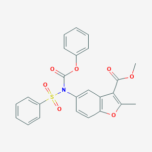 molecular formula C24H19NO7S B407657 METHYL 2-METHYL-5-[N-(PHENOXYCARBONYL)BENZENESULFONAMIDO]-1-BENZOFURAN-3-CARBOXYLATE CAS No. 406475-83-0