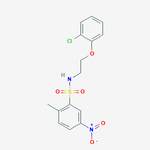 molecular formula C15H15ClN2O5S B4076617 N-[2-(2-chlorophenoxy)ethyl]-2-methyl-5-nitrobenzenesulfonamide 