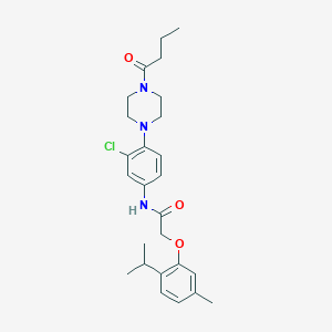 molecular formula C26H34ClN3O3 B4076641 N-[4-(4-butyryl-1-piperazinyl)-3-chlorophenyl]-2-(2-isopropyl-5-methylphenoxy)acetamide 