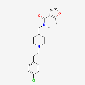 molecular formula C21H27ClN2O2 B4076661 N-({1-[2-(4-chlorophenyl)ethyl]-4-piperidinyl}methyl)-N,2-dimethyl-3-furamide 