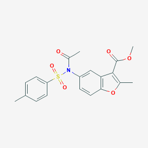 molecular formula C20H19NO6S B407669 METHYL 2-METHYL-5-[N-(4-METHYLBENZENESULFONYL)ACETAMIDO]-1-BENZOFURAN-3-CARBOXYLATE 